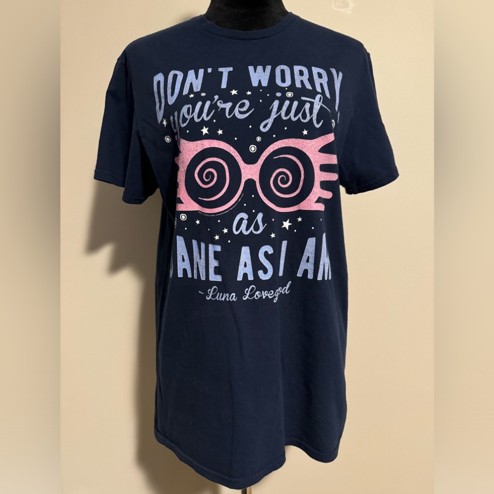 EUC Delta Soft Women's Luna Lovegood Blue and Pink Just As Sane Size Medium